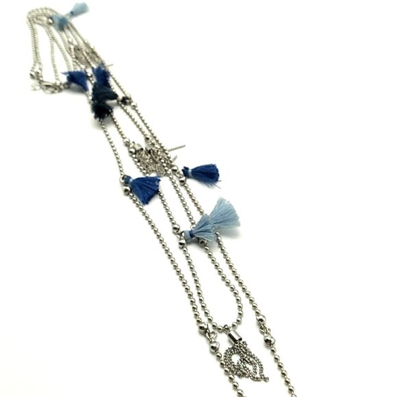 LOFT Long Tassel Necklace Silver Ball Chain 36 inches NWOT - Picture 16 of 16